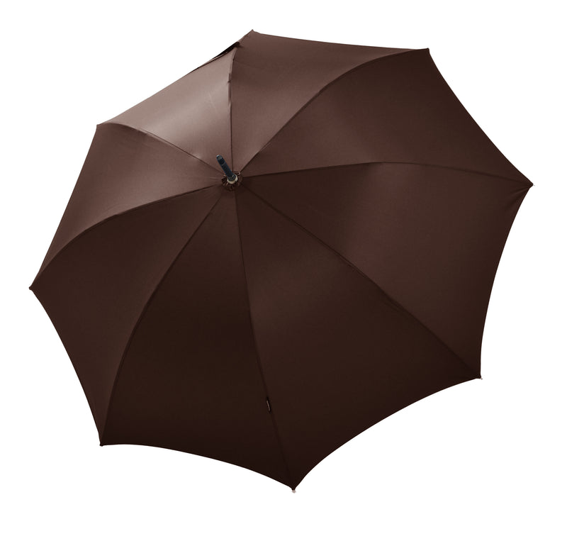 Bugatti Knight AC Automatic Stick Umbrella with Wooden Handle - Brown