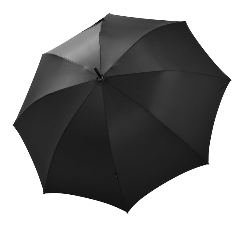 Bugatti Knight AC Automatic Stick Umbrella with Wooden Handle - Black