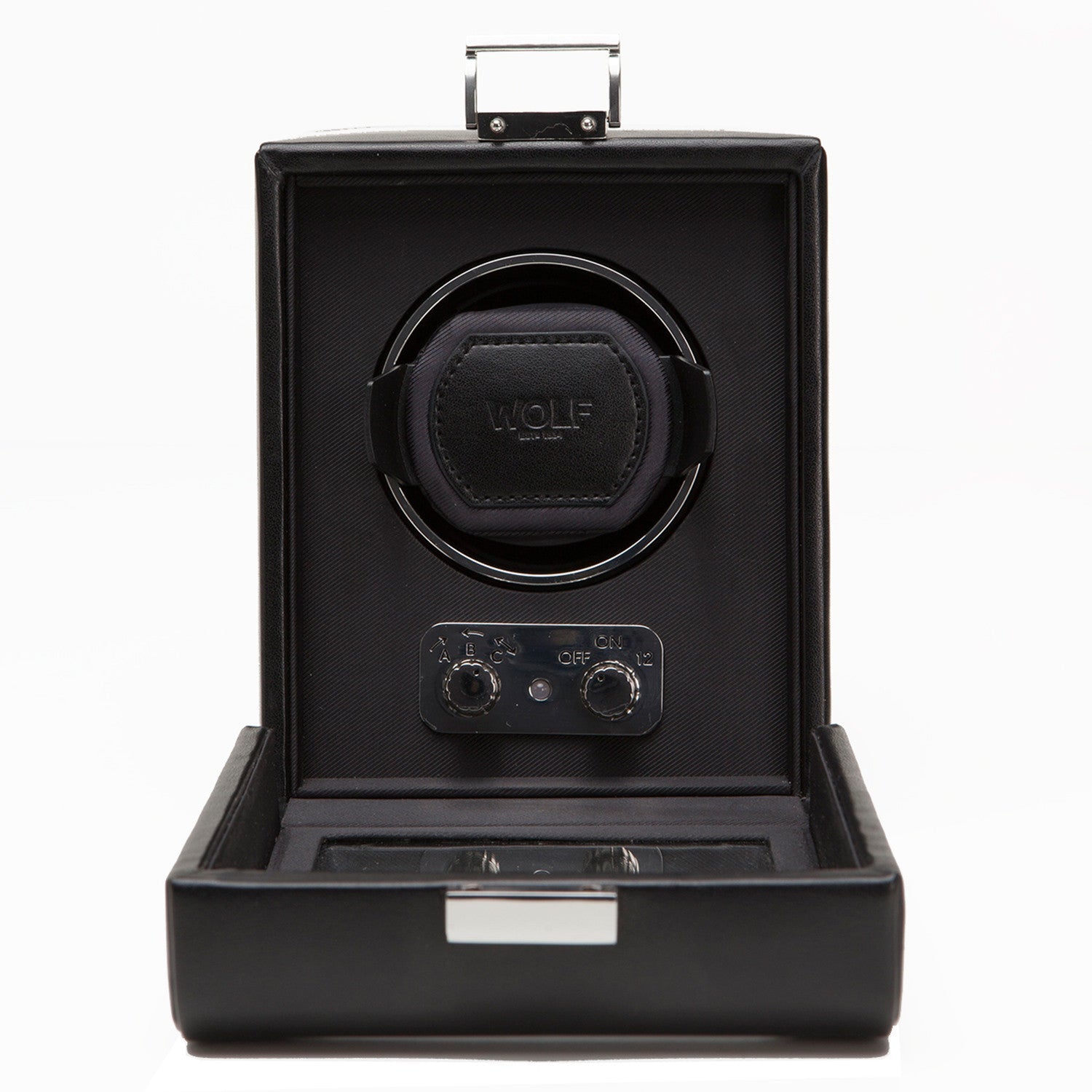 WOLF Heritage 270002 Single Watch Winder with Cover Black