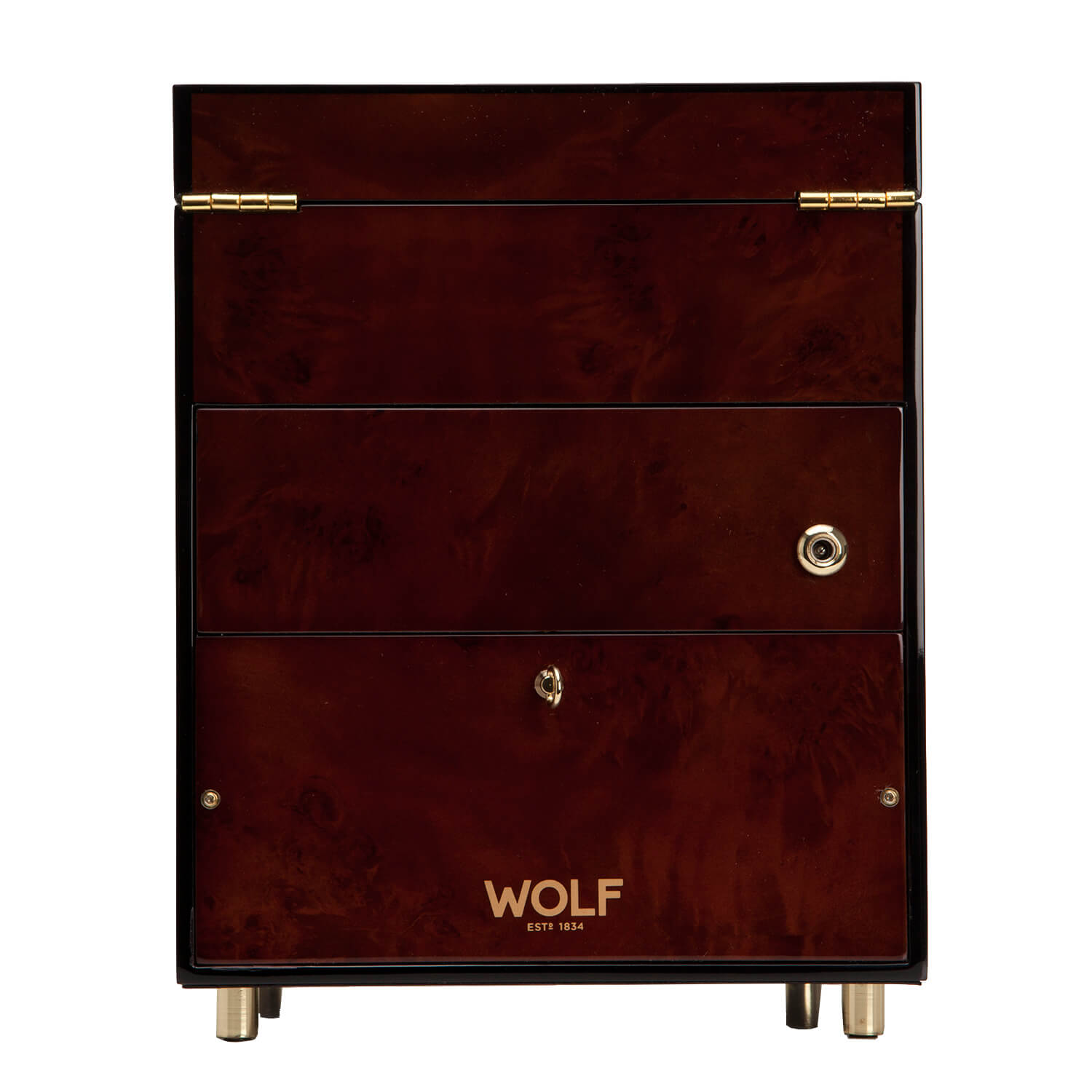 WOLF Savoy 454510 Single Watch Winder with Storage Burl