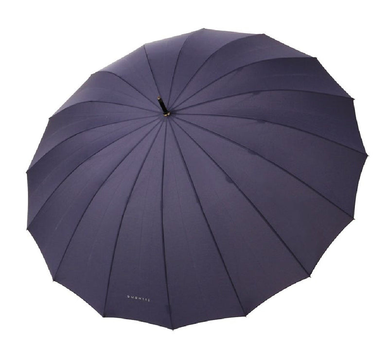 Bugatti Doorman Stick Umbrella with Wooden Handle - Navy